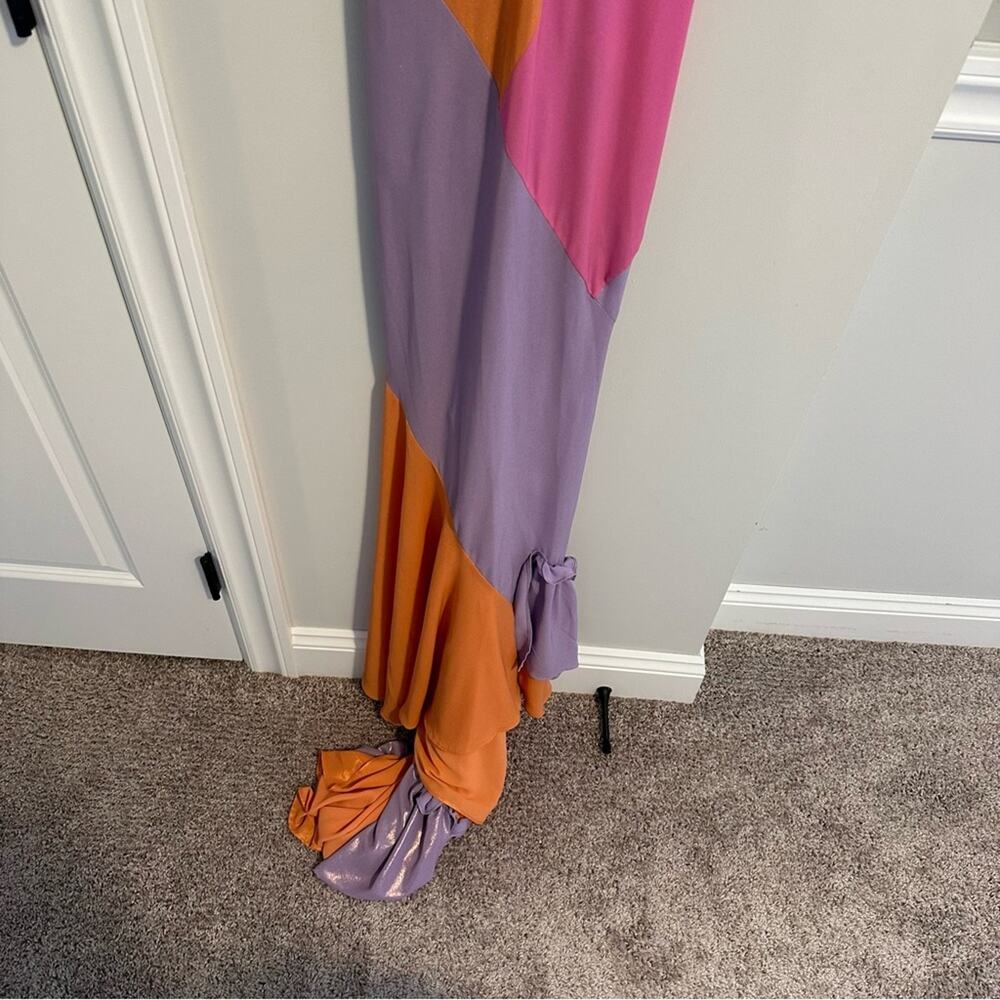 NWT Brogger Pink Orange Long Gown Maxi Dress Medium - Picture 10 of 14